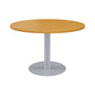 One Contract Circular Meeting Table | 1000 Diameter | Beech/Silver