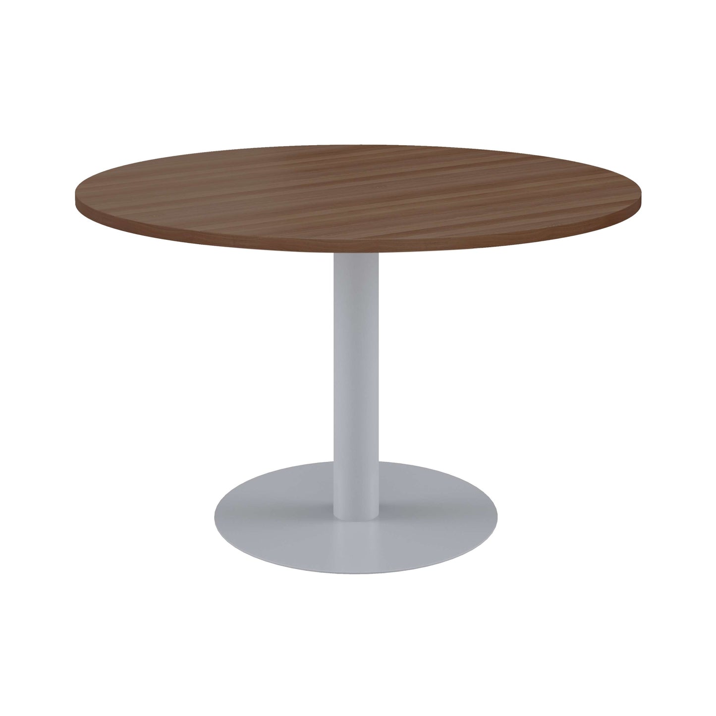 One Contract Circular Meeting Table | 1000 Diameter | Dark Walnut/Silver