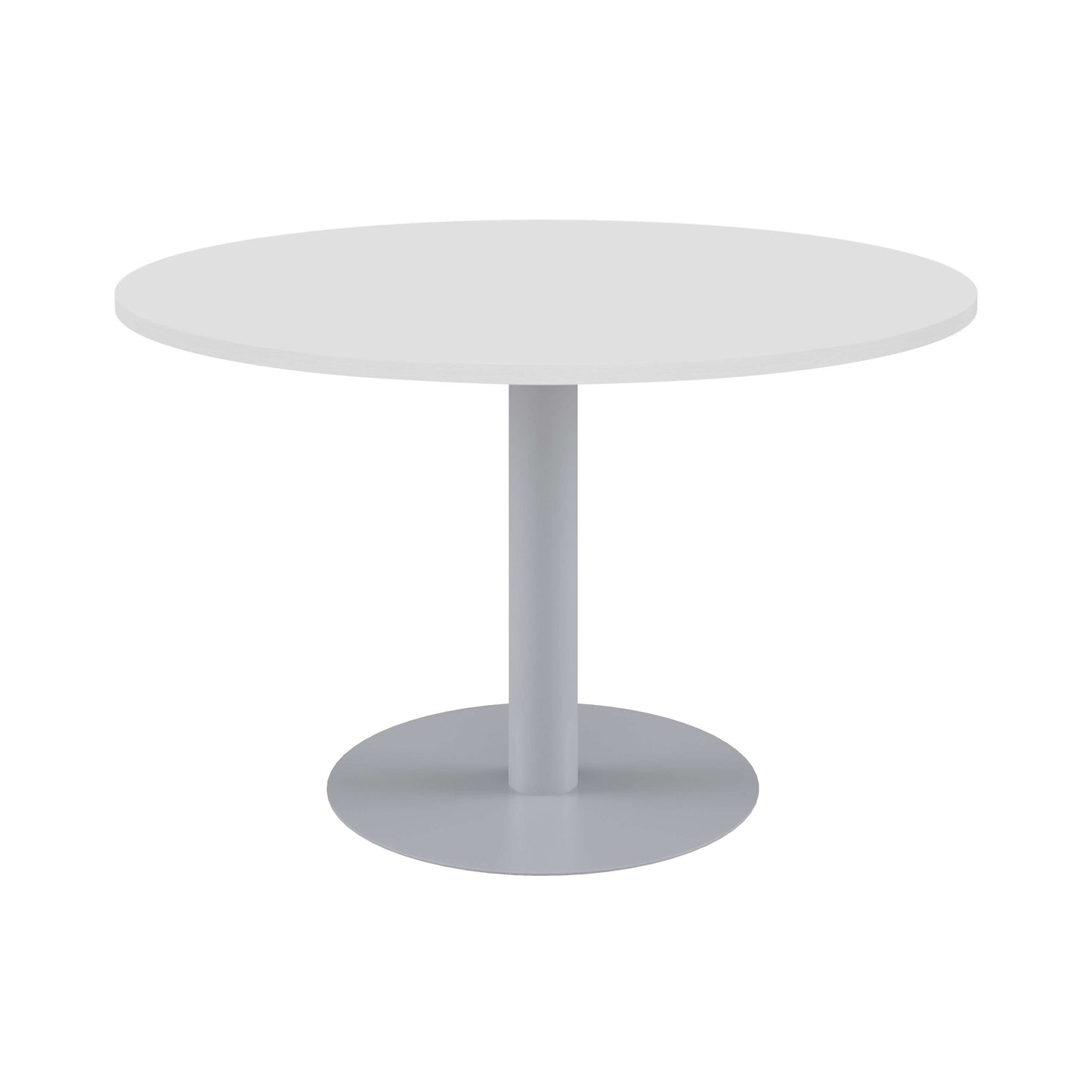 One Contract Circular Meeting Table | 1000 Diameter | White/Silver