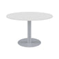 One Contract Circular Meeting Table | 1000 Diameter | White/Silver