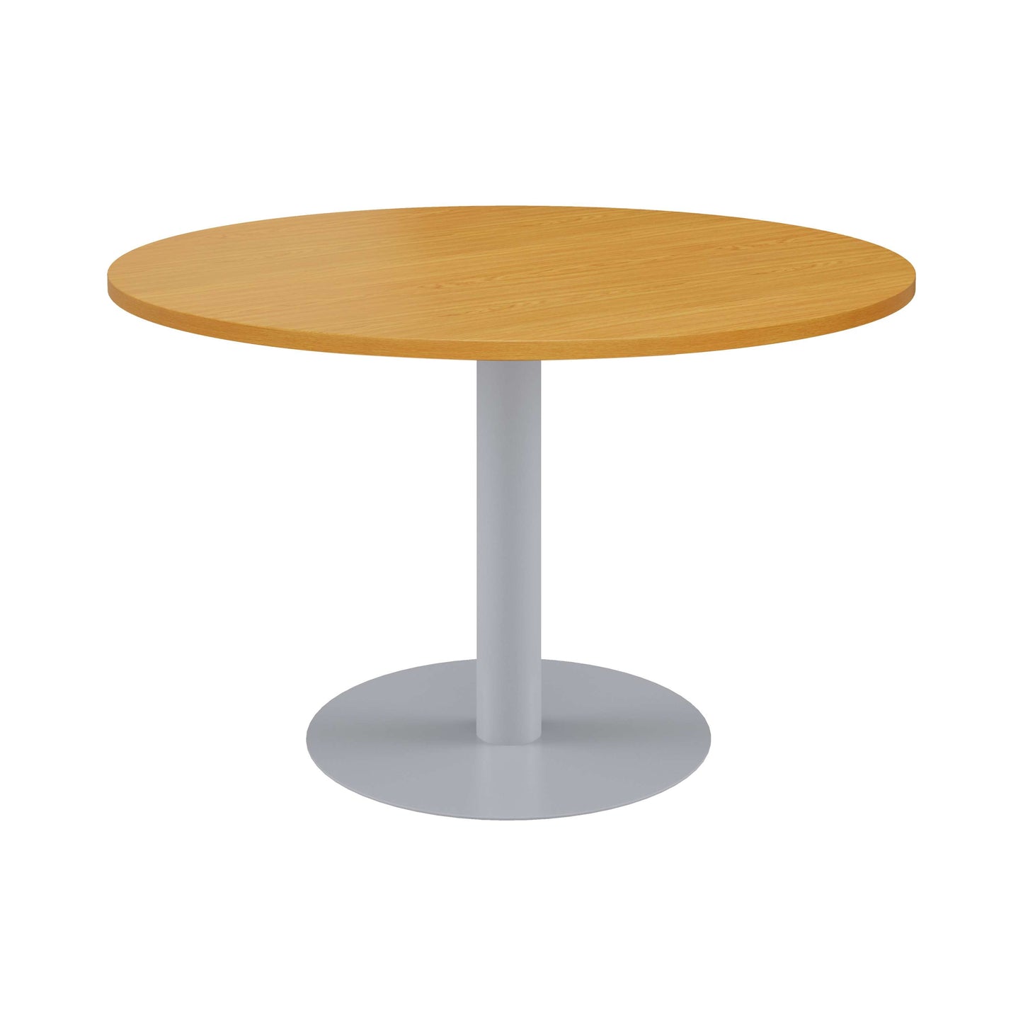 One Contract Circular Meeting Table | 1200 Diameter | Beech/Silver