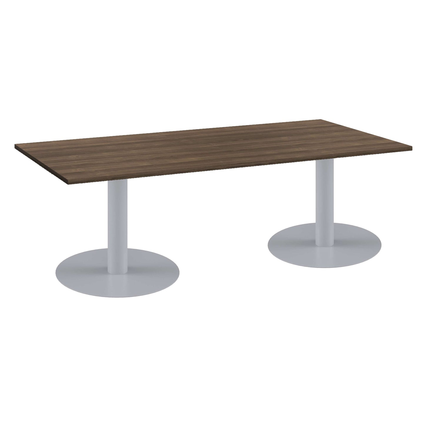 One Contract Rectangular Meeting Table | 1800 x 800 | Dark Walnut/Silver