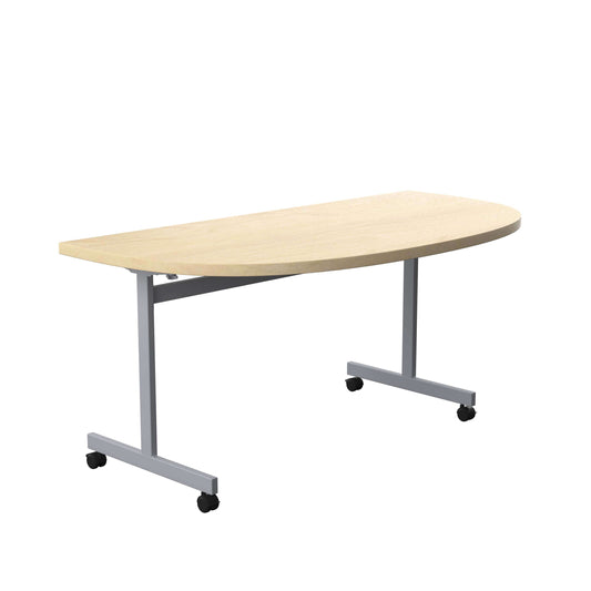 One Eighty D-End Tilting Table (FSC) | 1600 X 800 | Maple/Silver