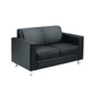 Iceberg Leather Faced Sofa | Metal Feet | Black