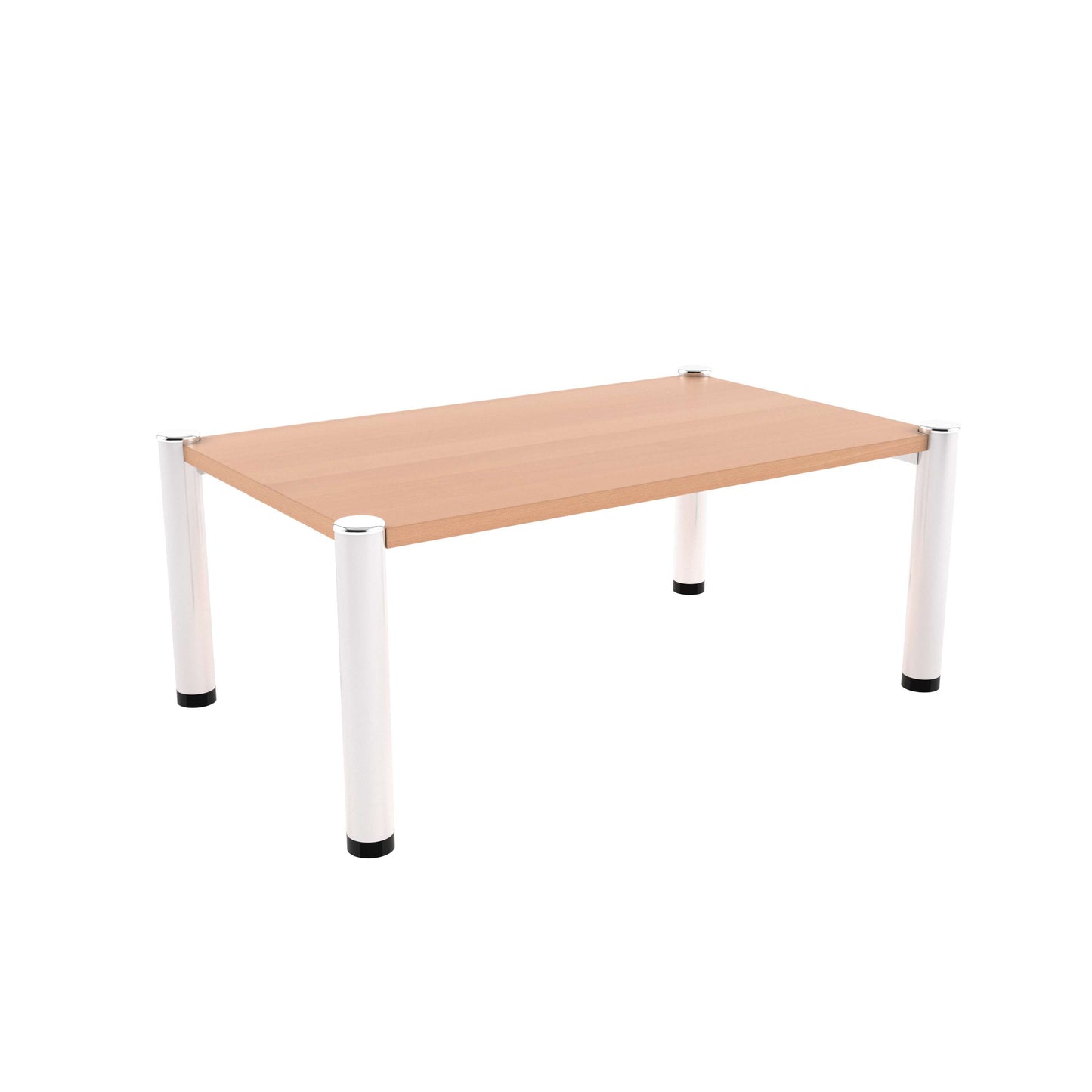 Reception Rectangular Coffee Table (FSC) | Beech/Silver