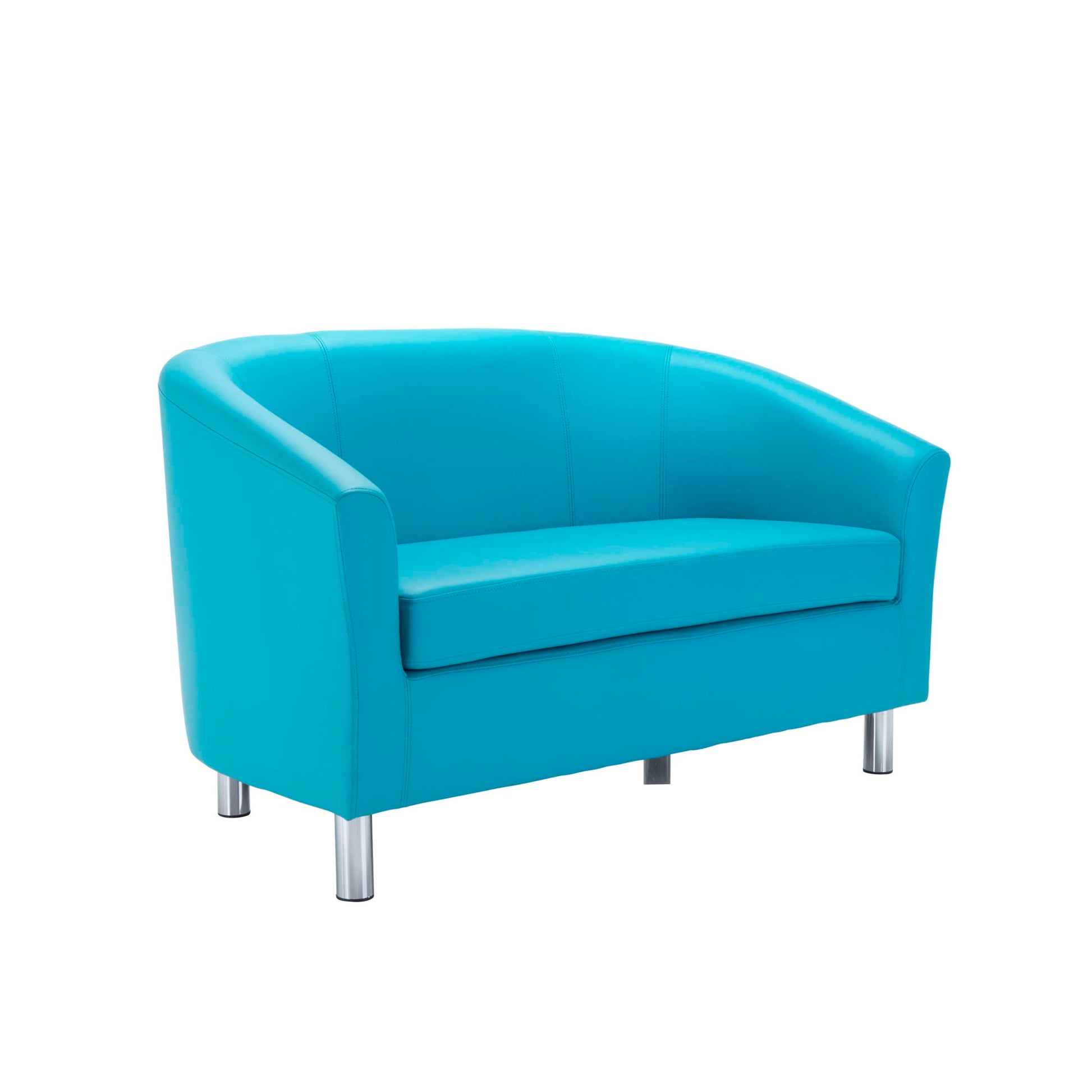 Tub Sofa with Metal Feet | Sky Blue PU