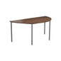 Semicircular Multipurpose Table | 1600 X 800 | Dark Walnut/Silver