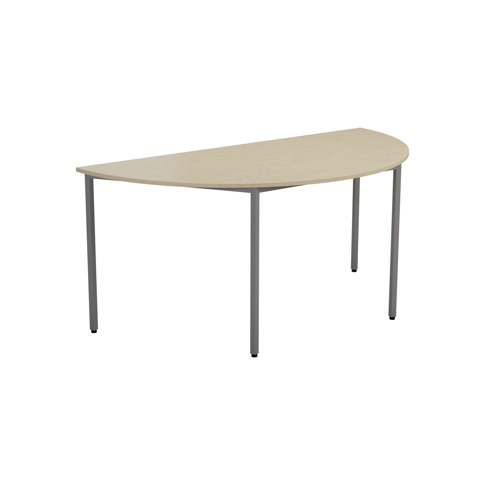 Semicircular Multipurpose Table | 1600 X 800 | Maple/Silver