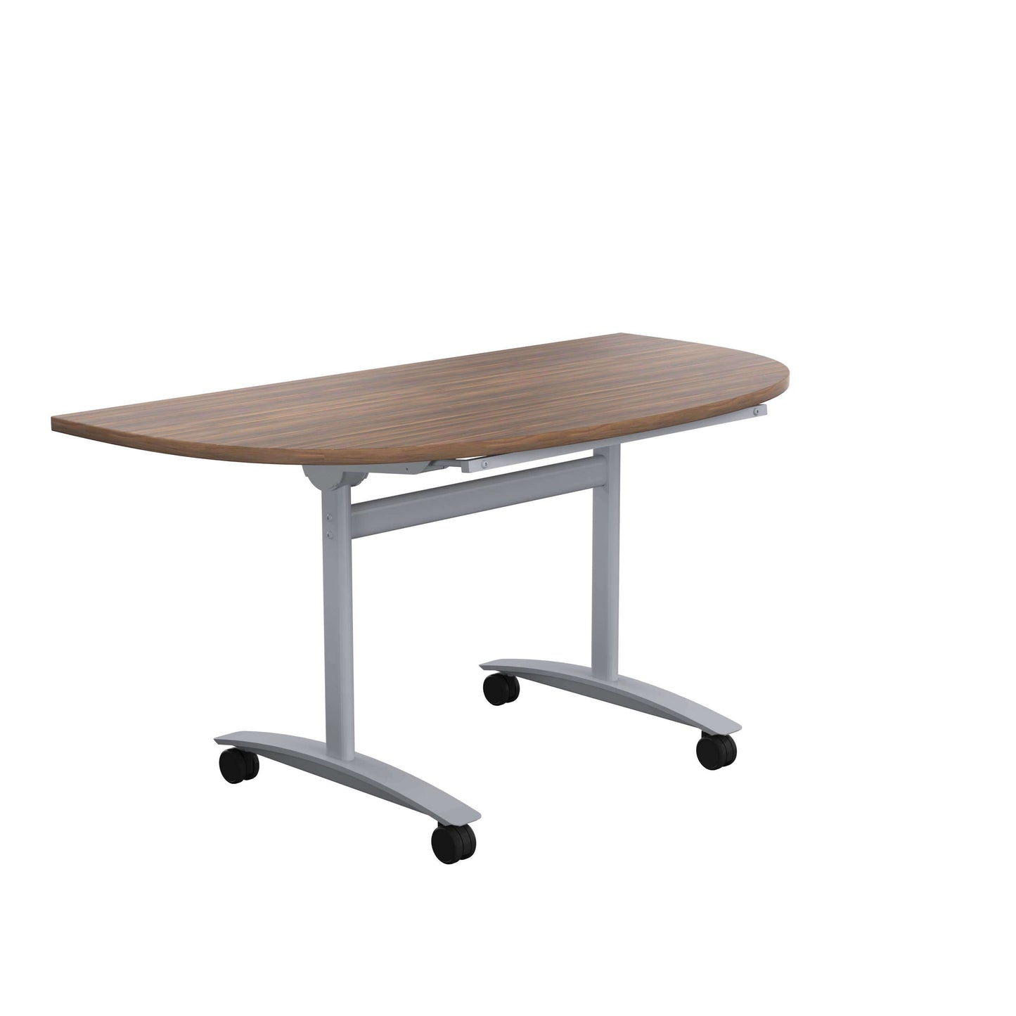 One D-End Tilting Table (FSC) | 1400 X 700 | Dark Walnut/Silver