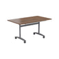 One Rectangular Tilting Table (FSC) | 1400 X 700 | Dark Walnut/Silver