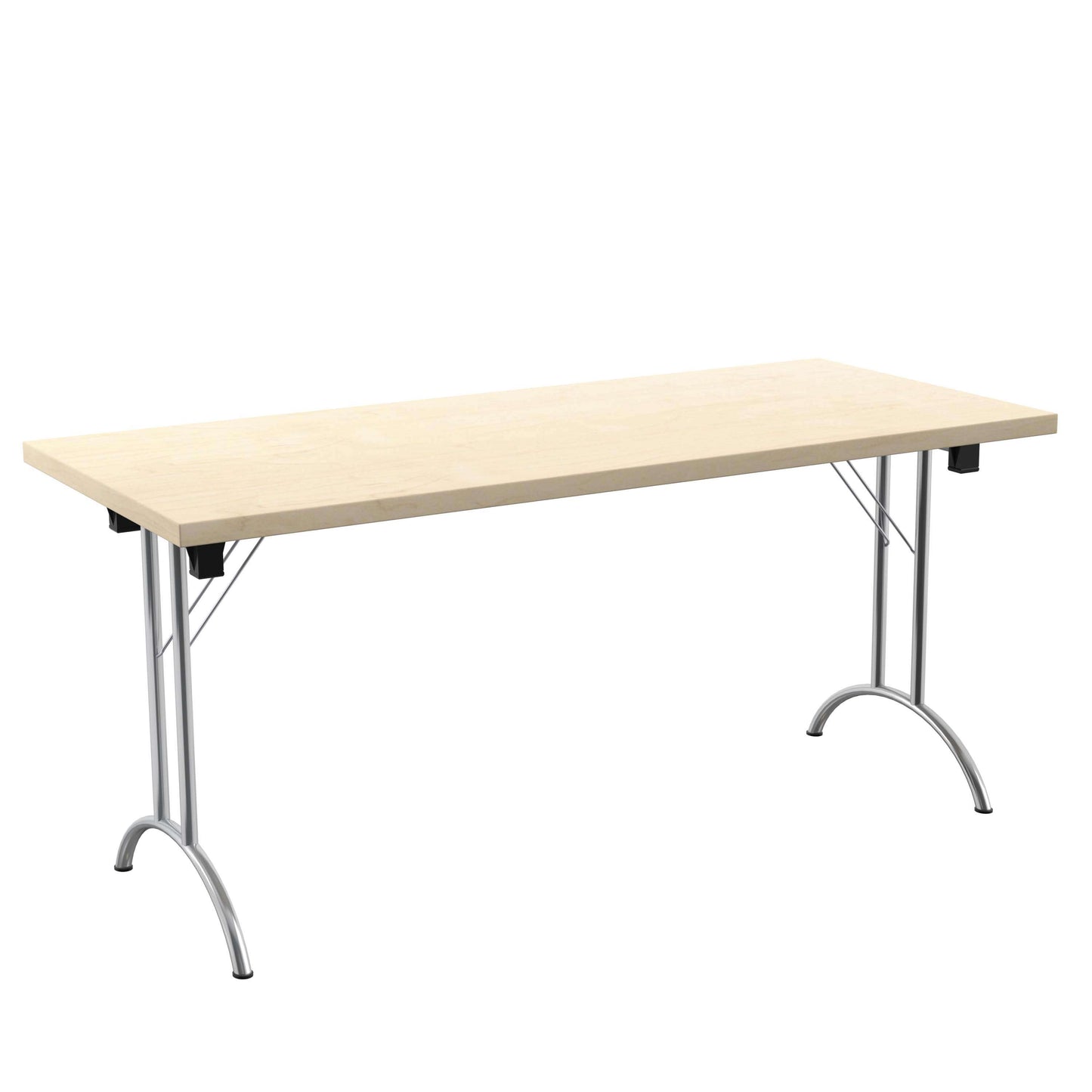 One Union Rectangular Folding Table (FSC) | 1600 X 700 | Maple/Chrome