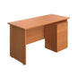 Panel Rectangular Desk + 3 Drawer High Mobile Pedestal Bundle (FSC) | 1400X600 | Beech/Beech