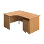 Panel Left Hand Radial Desk + 2 Drawer Mobile Pedestal Bundle (FSC) | 1600X1200 | Nova Oak/Nova Oak