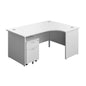 Panel Right Hand Radial Desk + 2 Drawer Mobile Pedestal Bundle (FSC) | 1600X1200 | White/White