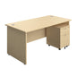 Panel Rectangular Desk + 2 Drawer Mobile Pedestal Bundle (FSC) | 1600X800 | Maple/Maple