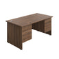 Panel Rectangular Desk + 2 X 2 Drawer Fixed Pedestal Bundle (FSC) | 1600X800 | Dark Walnut/Dark Walnut