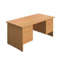 Panel Rectangular Desk + 2 X 2 Drawer Fixed Pedestal Bundle (FSC) | 1600X800 | Nova Oak/Nova Oak