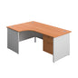 Panel Plus Left Radial Desk + 2 Drawer Fixed Pedestal Bundle (FSC) | 1800X1200 | Beech/White