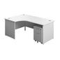 Panel Left Hand Radial Desk + 2 Drawer Mobile Pedestal Bundle (FSC) | 1800X1200 | White/White