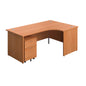 Panel Right Hand Radial Desk + 2 Drawer Mobile Pedestal Bundle (FSC) | 1800X1200 | Beech/Beech