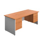 Panel Plus Rectangular Desk + 2 X 2 Drawer Fixed Pedestal Bundle (FSC) | 1800X800 | Beech/White