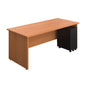 Panel Rectangular Desk + 3 Drawer Slimline Steel Pedestal Bundle (FSC) | 1800X800 | Beech/Black