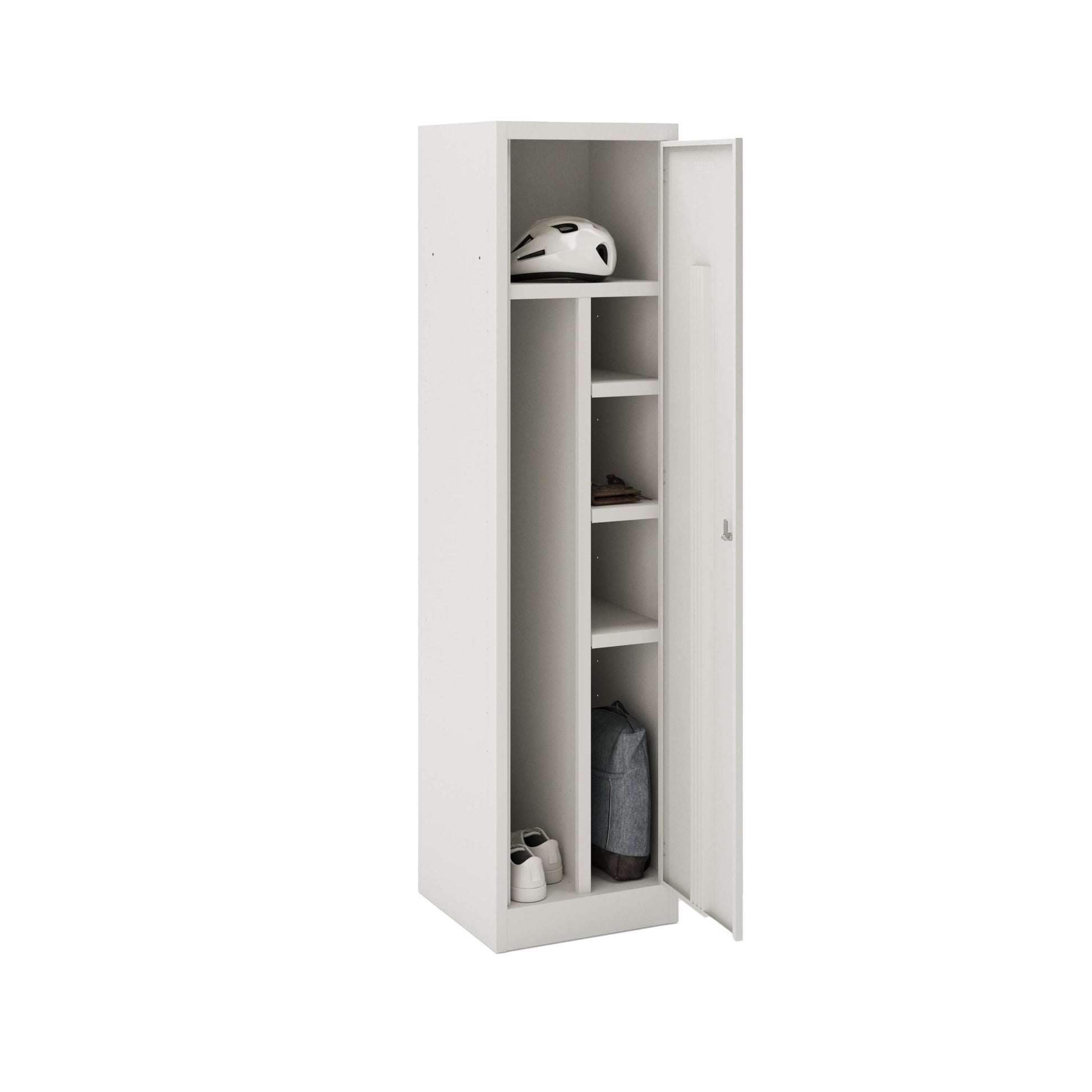 Workwear Combi Locker (Includes 1X Full Width Shelf, 3X Half Width Shelves)| Light Grey