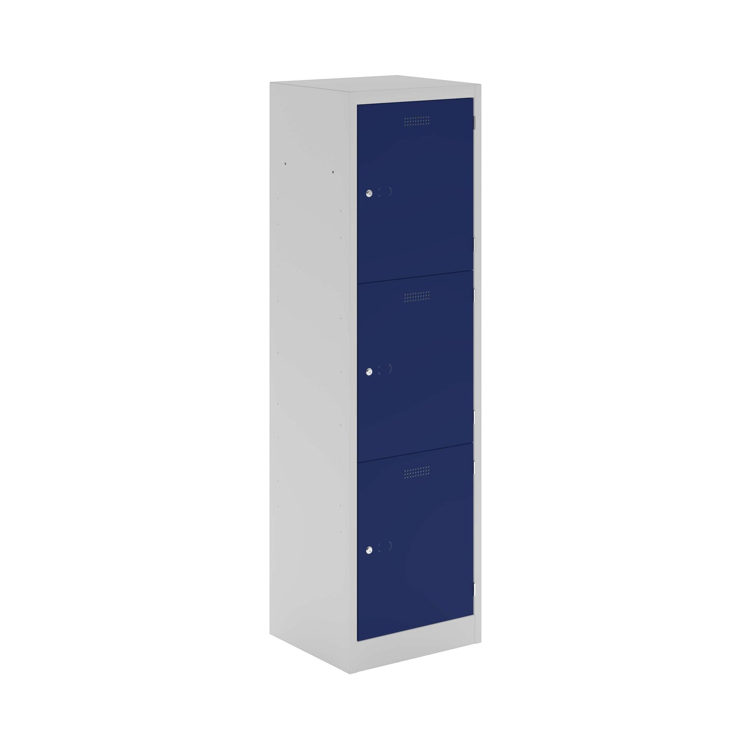 Lower Height Locker | 1370 X 300 X 450 | 3 Door | Light Grey/Oxford Blue