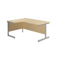 Single Upright Left Hand Radial Desk (FSC) | 1800 X 1200 | Maple/Silver