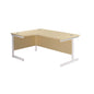 Single Upright Left Hand Radial Desk (FSC) | 1800 X 1200 | Maple/White