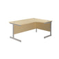 Single Upright Right Hand Radial Desk (FSC) | 1800 X 1200 | Maple/Silver