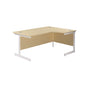 Single Upright Right Hand Radial Desk (FSC) | 1800 X 1200 | Maple/White