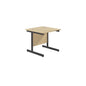 Single Upright Rectangular Desk: 800mm Deep (FSC) | 800 X 800 | Maple/Black