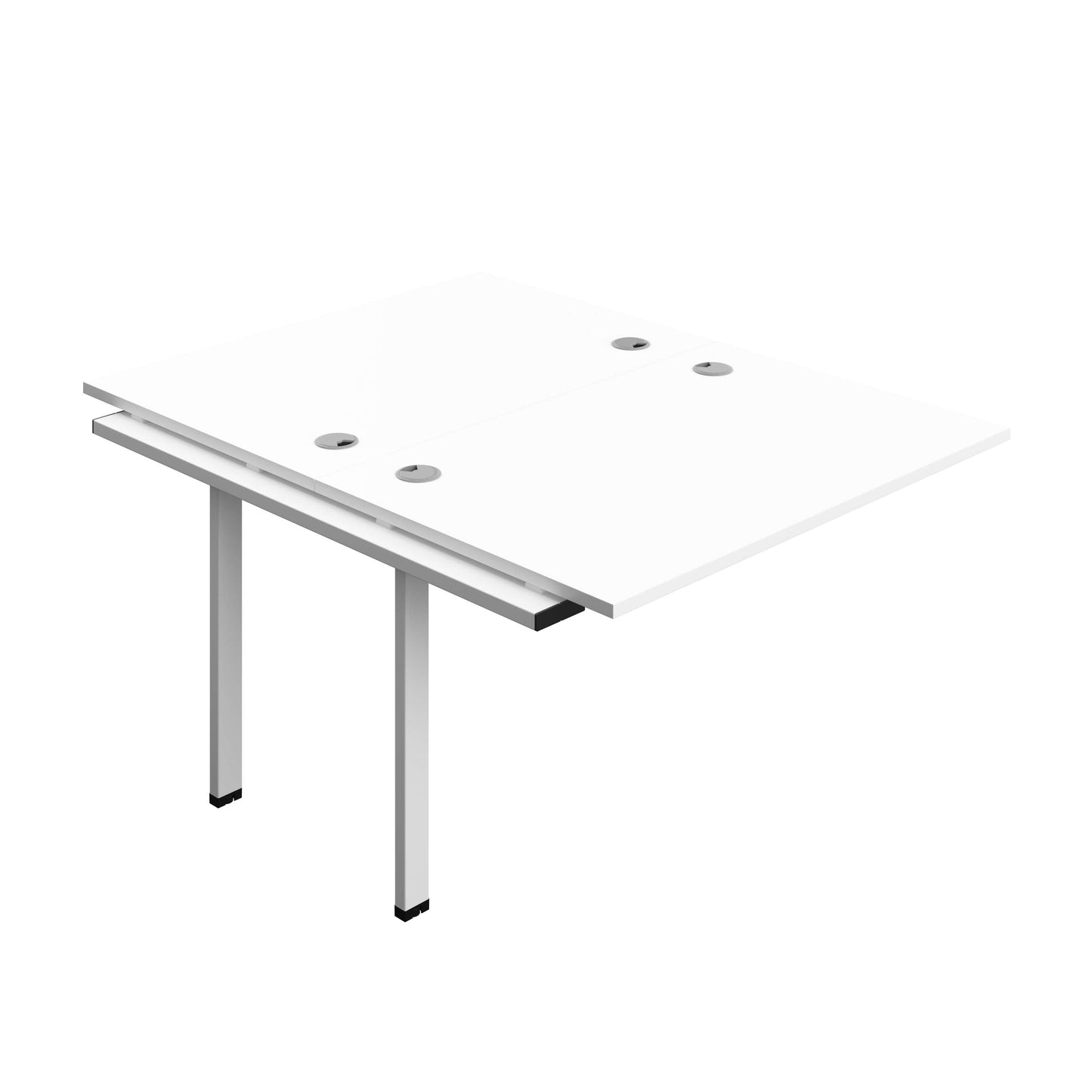 Synergy Bench Extension with Cable Ports: 2 Person (FSC) : 1200 | 800 | White/White