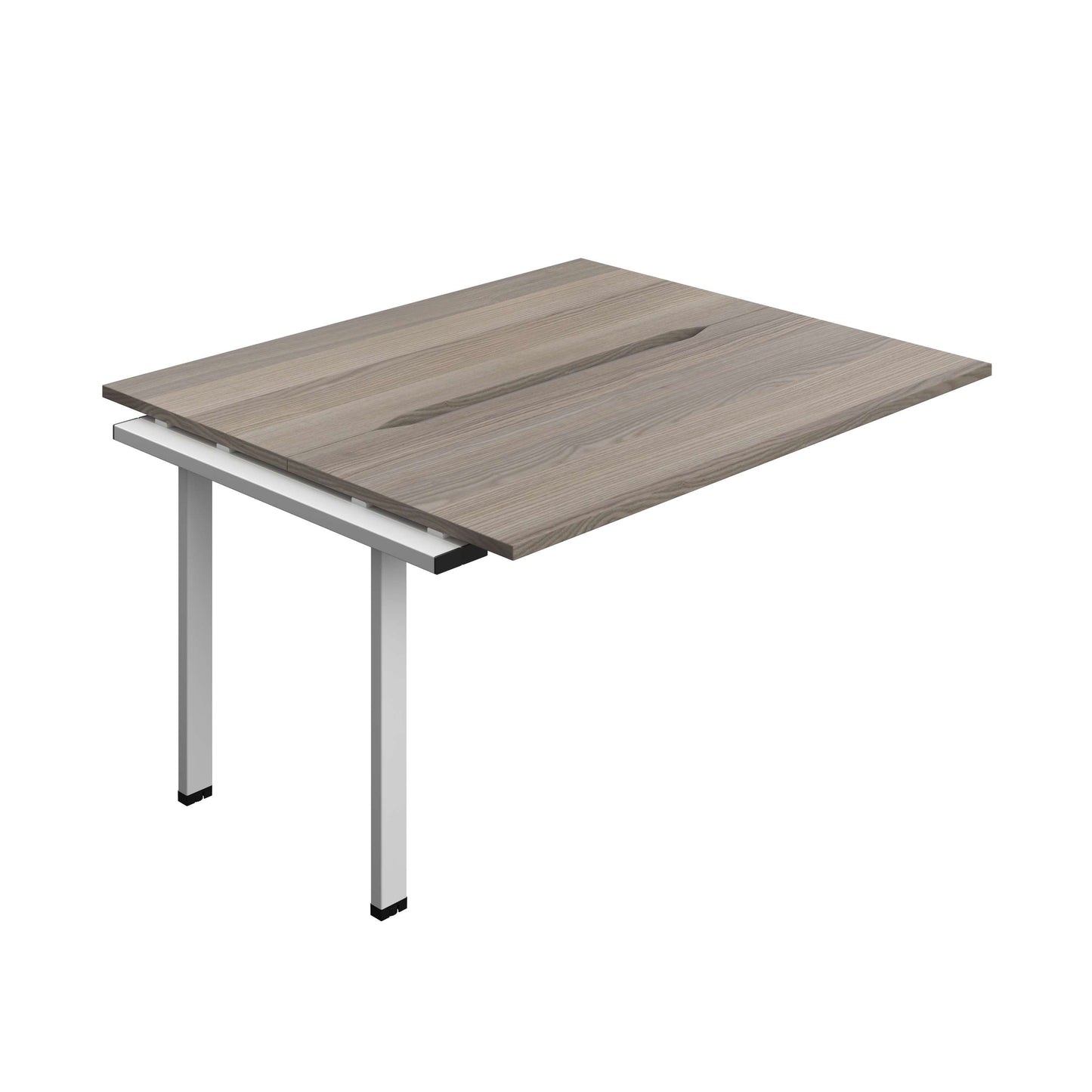 Synergy Bench Extension with Cut Out: 2 Person (FSC) : 1400 | 700 | Grey Oak/Silver