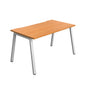 Synergy Bench with Cut Out: 1 Person (FSC) : A-Frame Leg : 1400 | 800 | Unlimited/Silver