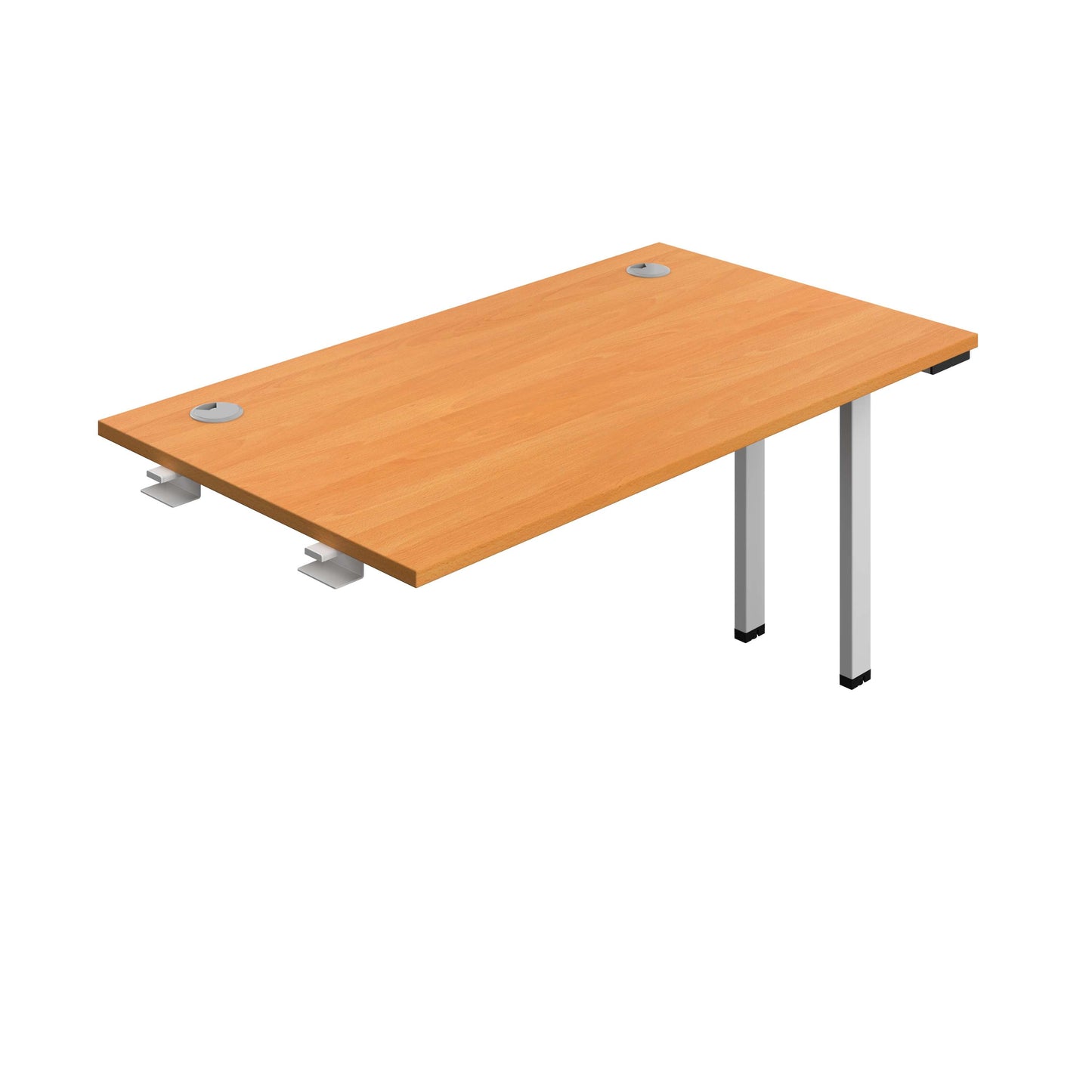 Synergy Bench Extension with Cable Ports: 1 Person (FSC) : 1400 | 800 | Beech/Silver