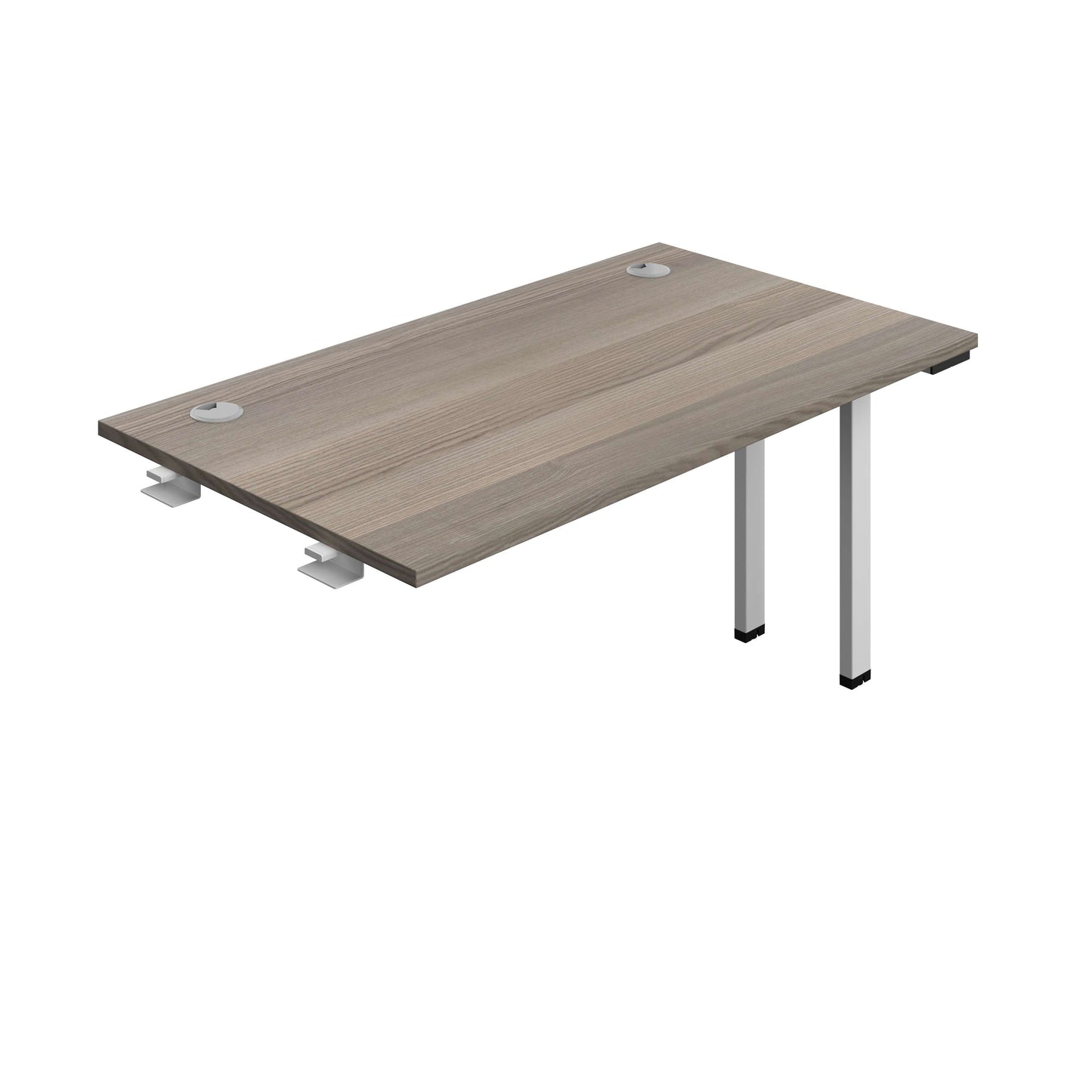 Synergy Bench Extension with Cable Ports: 1 Person (FSC) : 1400 | 800 | Grey Oak/Silver