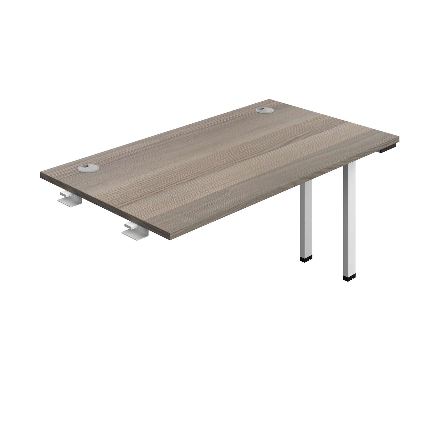 Synergy Bench Extension with Cable Ports: 1 Person (FSC) : 1400 | 800 | Grey Oak/White