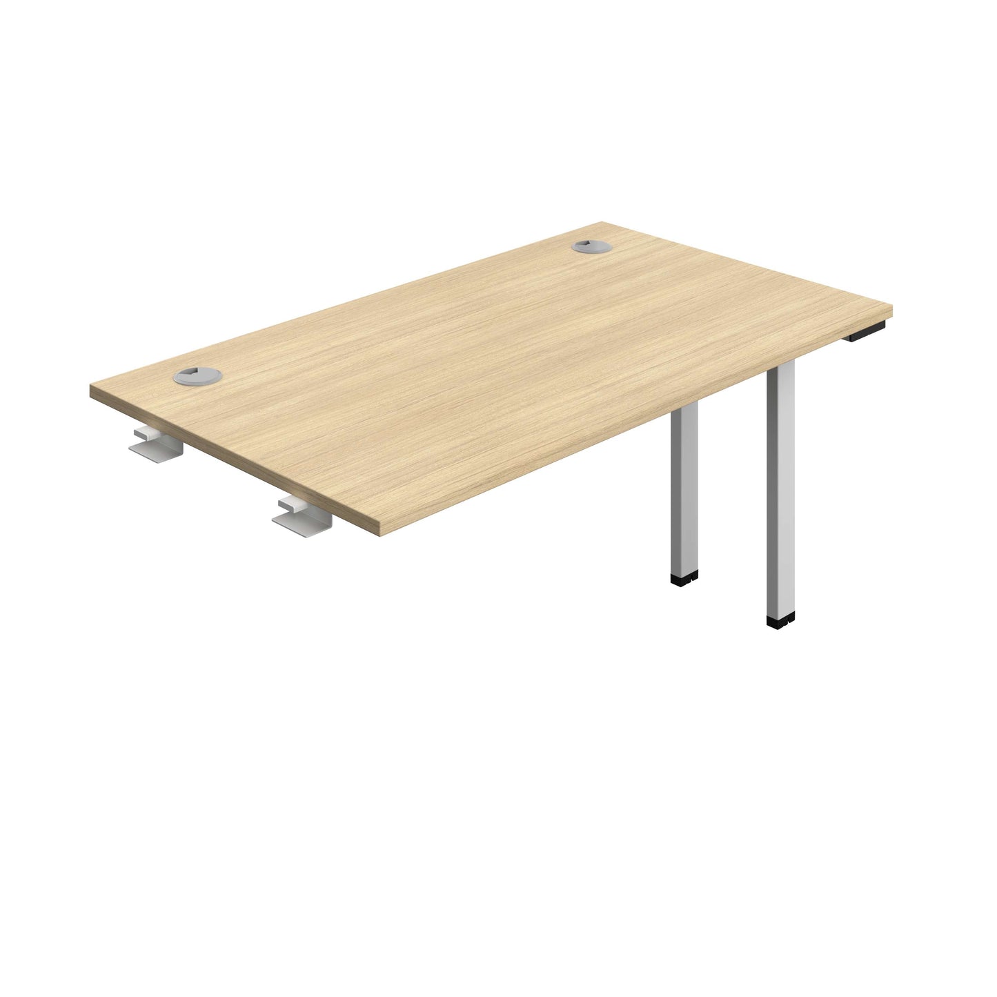 Synergy Bench Extension with Cable Ports: 1 Person (FSC) : 1400 | 800 | Nova Oak/Silver