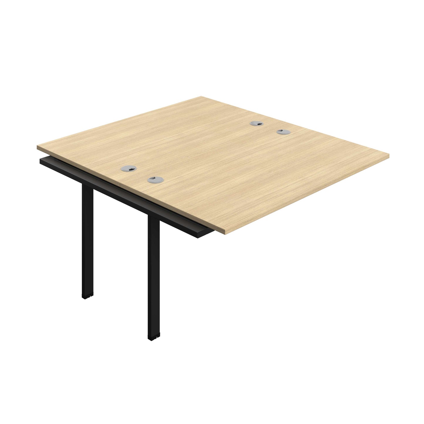 Synergy Bench Extension with Cable Ports: 2 Person (FSC) : 1400 | 800 | Nova Oak/Silver