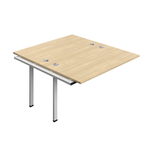 Synergy Bench Extension with Cable Ports: 2 Person (FSC) : 1400 | 800 | Nova Oak/White