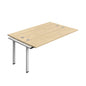 Synergy Bench Extension with Cable Ports: 2 Person (FSC) : 1800 | 700 | Nova Oak/Silver