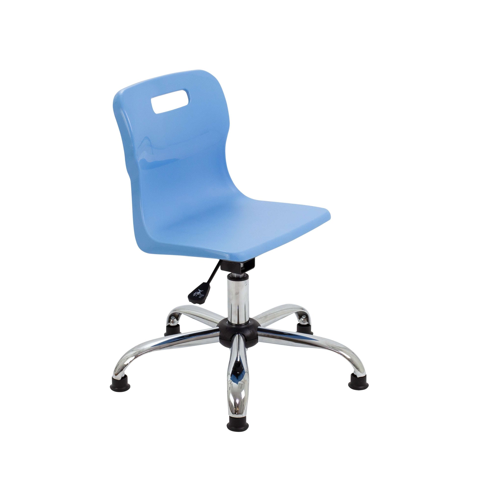 Titan Swivel Junior Chair with Plastic Base and Glides | Size 3-4 | Sky Blue/Black