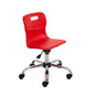 Titan Swivel Junior Chair with Chrome Base and Castors | Size 3-4 | Red/Chrome