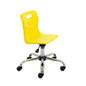 Titan Swivel Junior Chair with Chrome Base and Castors | Size 3-4 | Yellow/Chrome