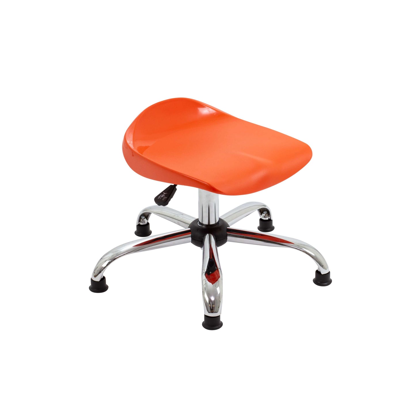 Titan Swivel Junior Stool with Chrome Base and Glides | Size 5-6 | Orange/Chrome