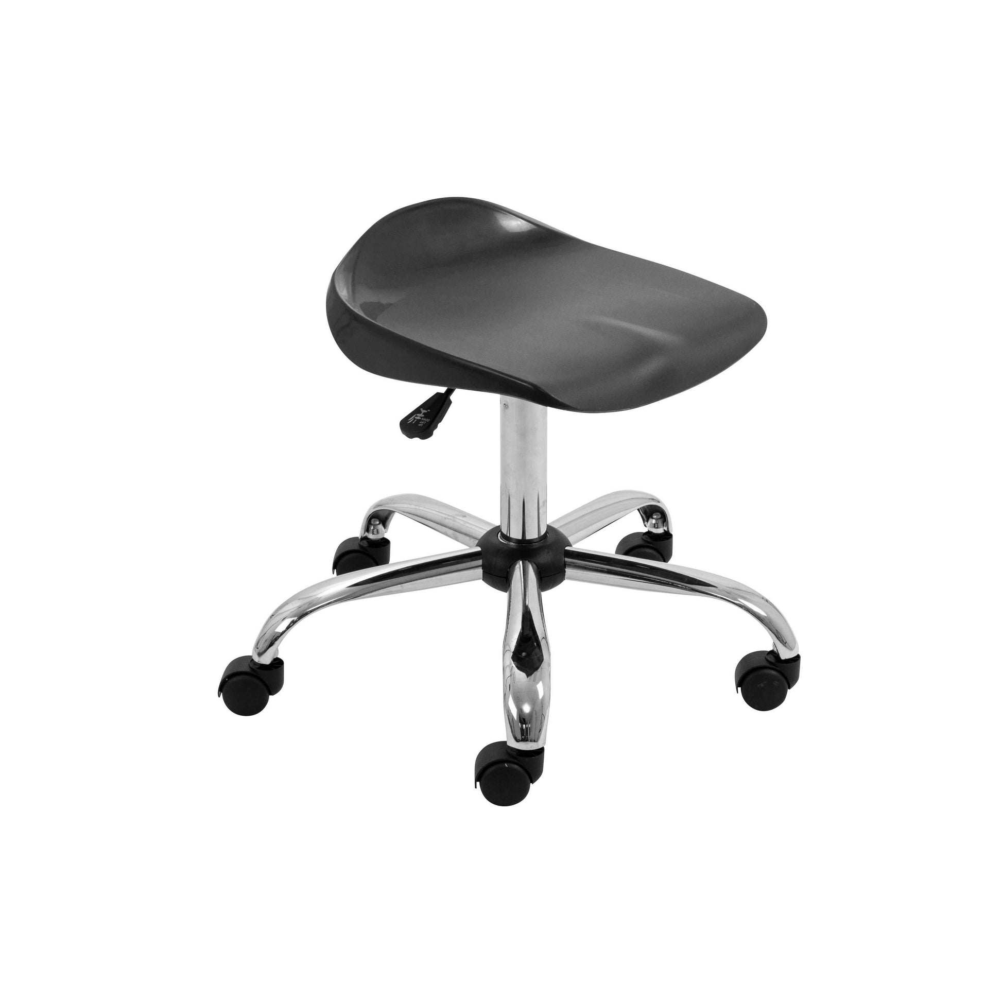 Titan Swivel Senior Stool with Chrome Base and Castors | Size 5-6 | Black/Chrome