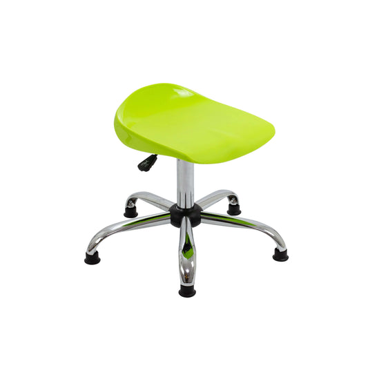 Titan Swivel Senior Stool with Chrome Base and Glides | Size 5-6 | Lime/Chrome