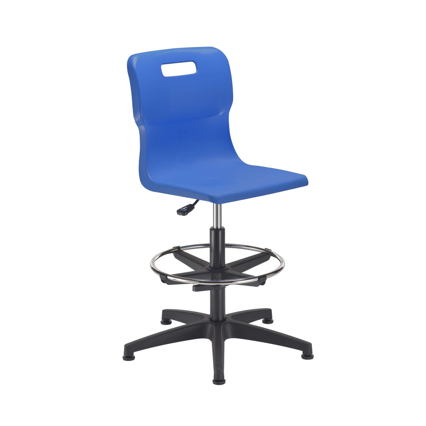 Titan Swivel Senior Chair with Chrome Base, Castors and D-Kit | Size 5-6 | Adjustable D-Kit | Blue/Chrome